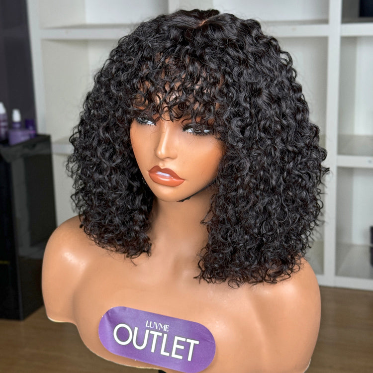 Worth | True Scalp Short Water Wave No Lace Glueless Wig with Curly Bangs-01