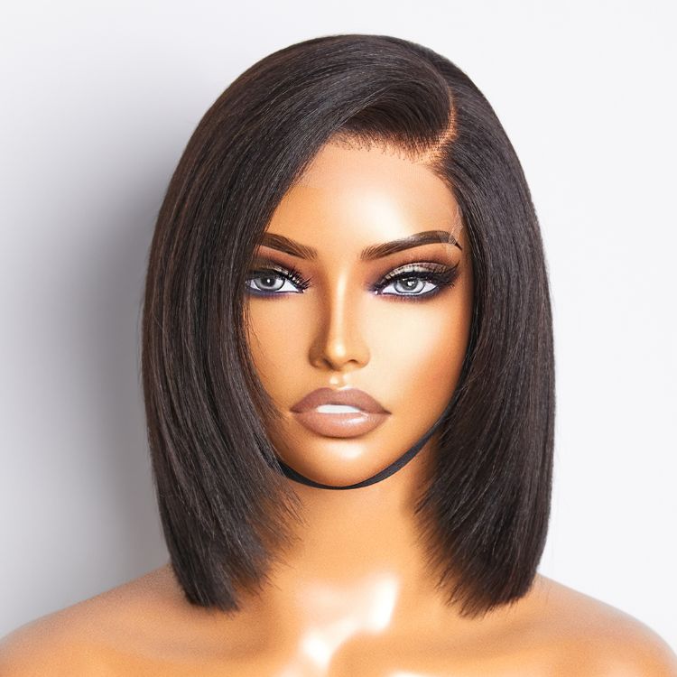 Worth | Layered Cut Yaki Straight Left C Part Glueless Minimalist HD Lace Bob Wig Ready to Go