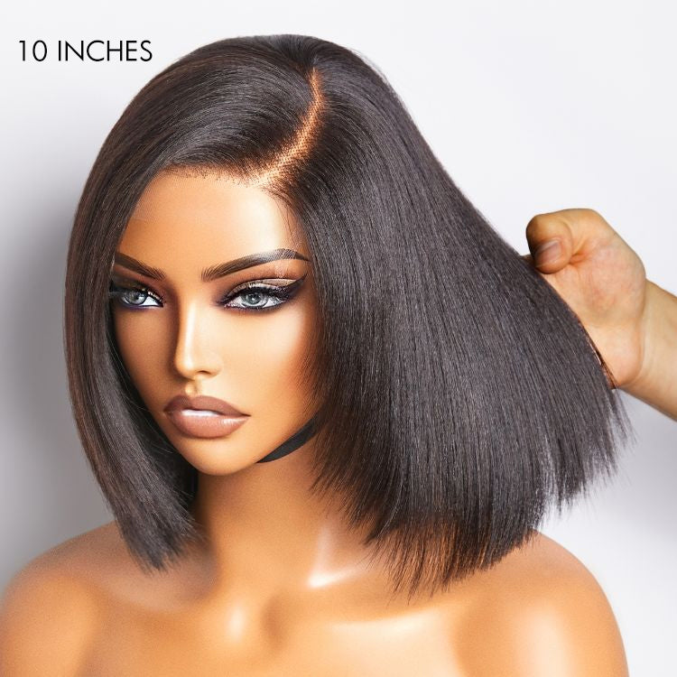 Worth | Layered Cut Yaki Straight Left C Part Glueless Minimalist HD Lace Bob Wig Ready to Go