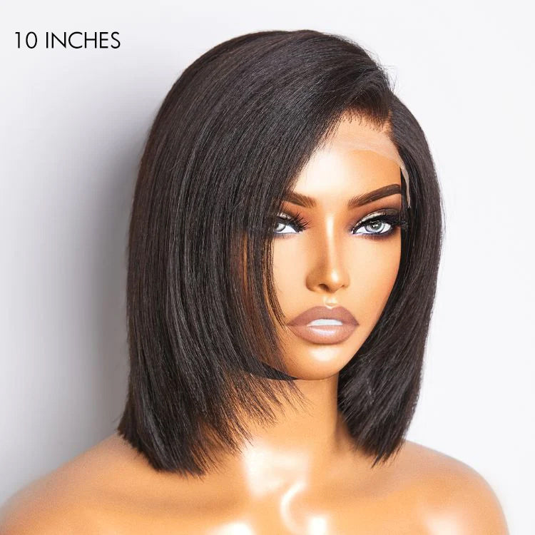 Worth | Layered Cut Yaki Straight Left C Part Glueless Minimalist HD Lace Bob Wig Ready to Go