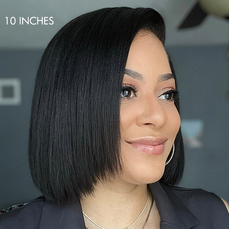 Worth | Layered Cut Yaki Straight Left C Part Glueless Minimalist HD Lace Bob Wig Ready to Go