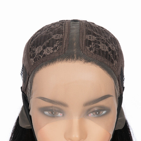 Outlet | Pre-bleached Glueless Middle Part Frontal T Lace Bob Wig 100% Human Hair