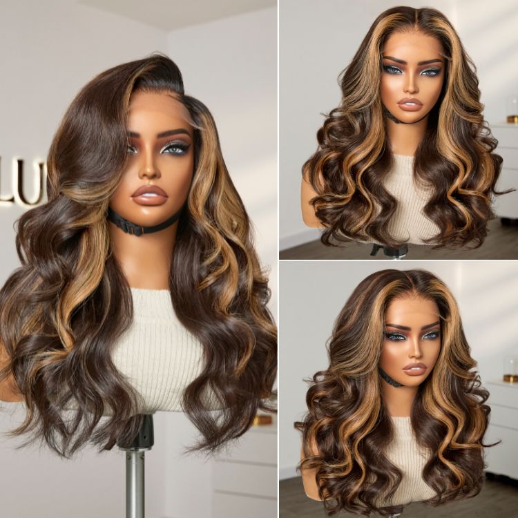 Luvme Hair PartingMax Glueless Wig Blonde Highlight Elegant Body Wave 7x6 Closure HD Lace Human Hair Wig Pre-Cut Lace