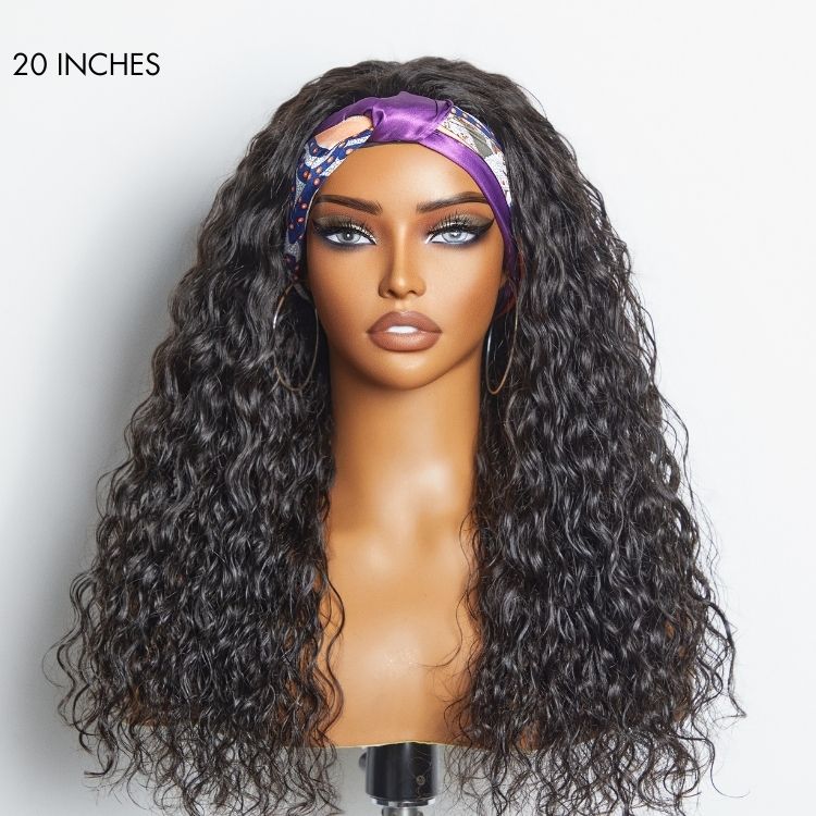 Worth |Natural Black Magical Wet And Wavy Headband Wig