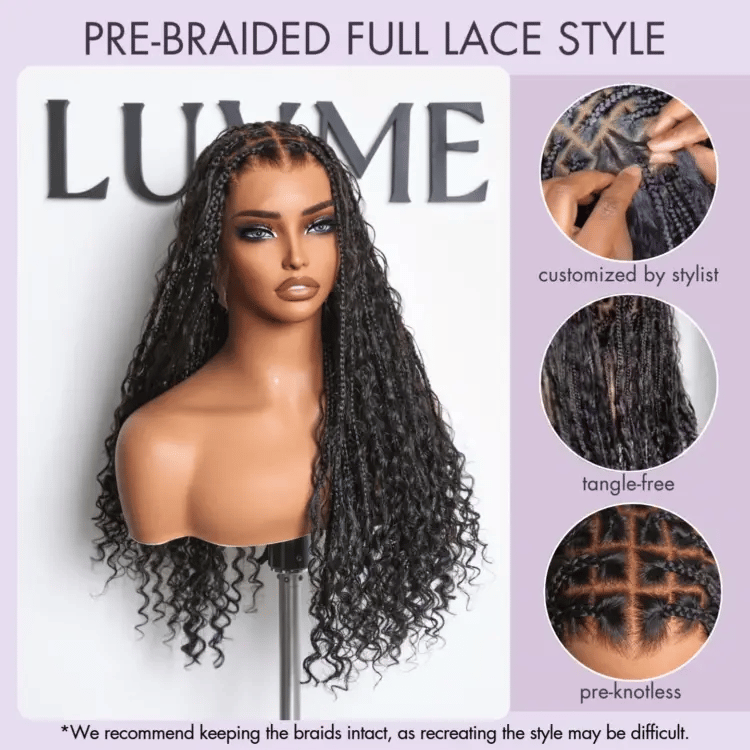 [phindilegwala_official ]'s Special Link Flexi-Fit Invisi Drawstring Cap Full Lace Knotless Boho Curls Braided 26 Inches Long Wig Super Natural Scalp-06