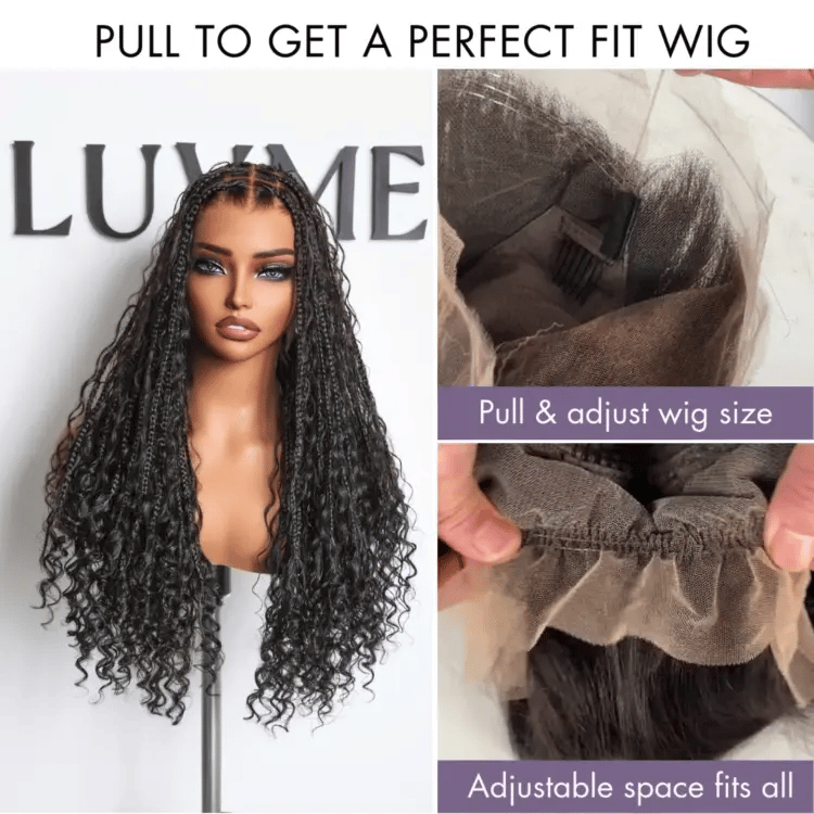[phindilegwala_official ]'s Special Link Flexi-Fit Invisi Drawstring Cap Full Lace Knotless Boho Curls Braided 26 Inches Long Wig Super Natural Scalp-07