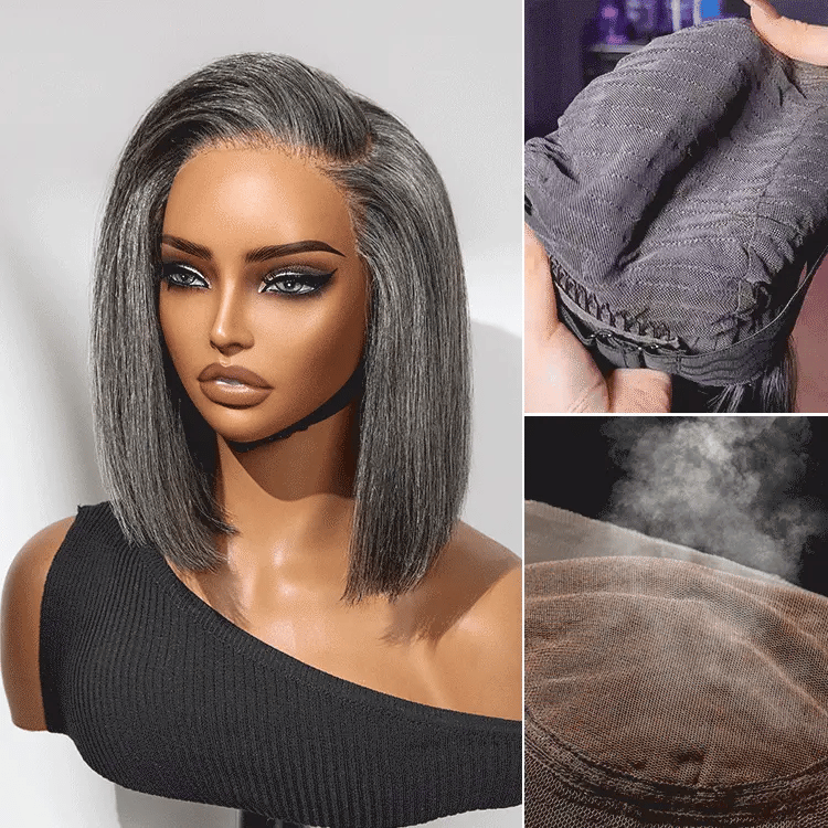 Worth I AiryFit™ Scalp Care Wigs -Salt and Pepper Glueless Minimalist HD Lace Bob Wig Pre-Cut Lace-03