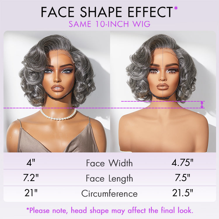 Mature Boss Salt and Pepper Bouncy Egg Curls Glueless Minimalist HD Lace Grey Wig-10