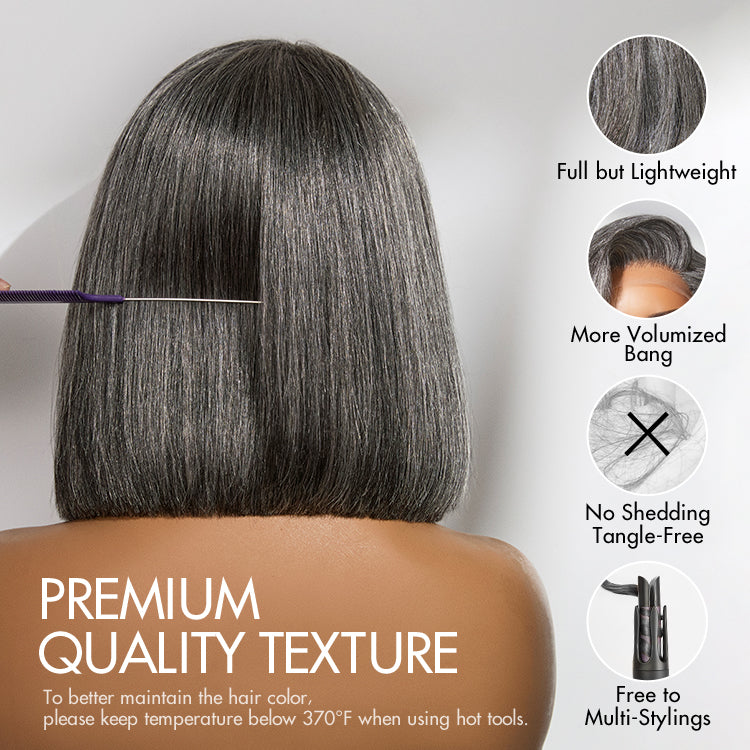 Worth I AiryFit™ Scalp Care Wigs -Salt and Pepper Glueless Minimalist HD Lace Bob Wig Pre-Cut Lace-07