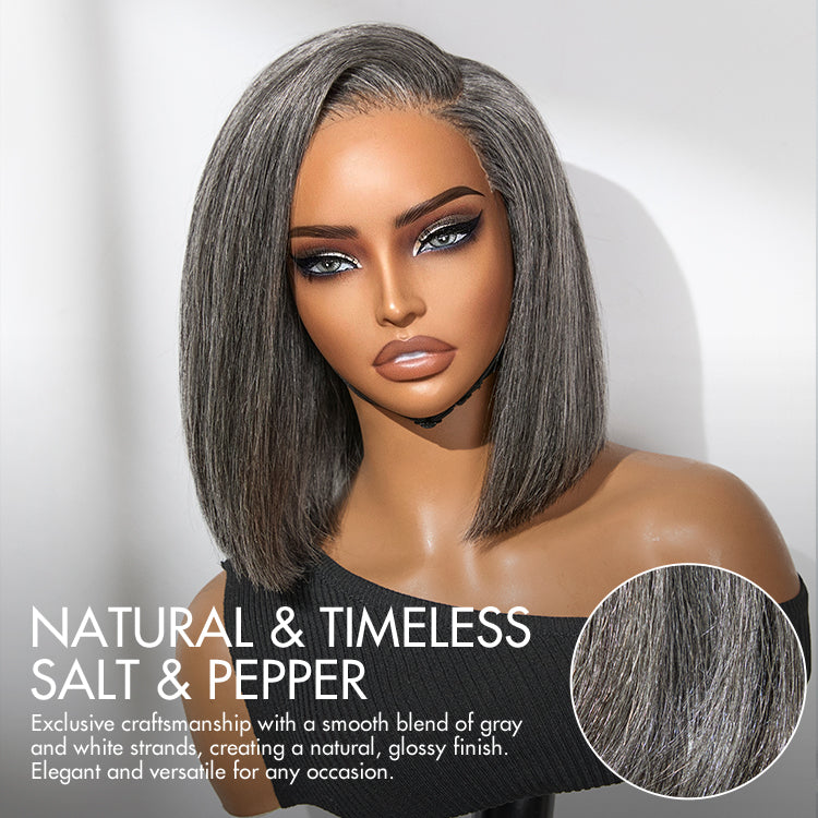 Worth I AiryFit™ Scalp Care Wigs -Salt and Pepper Glueless Minimalist HD Lace Bob Wig Pre-Cut Lace-04