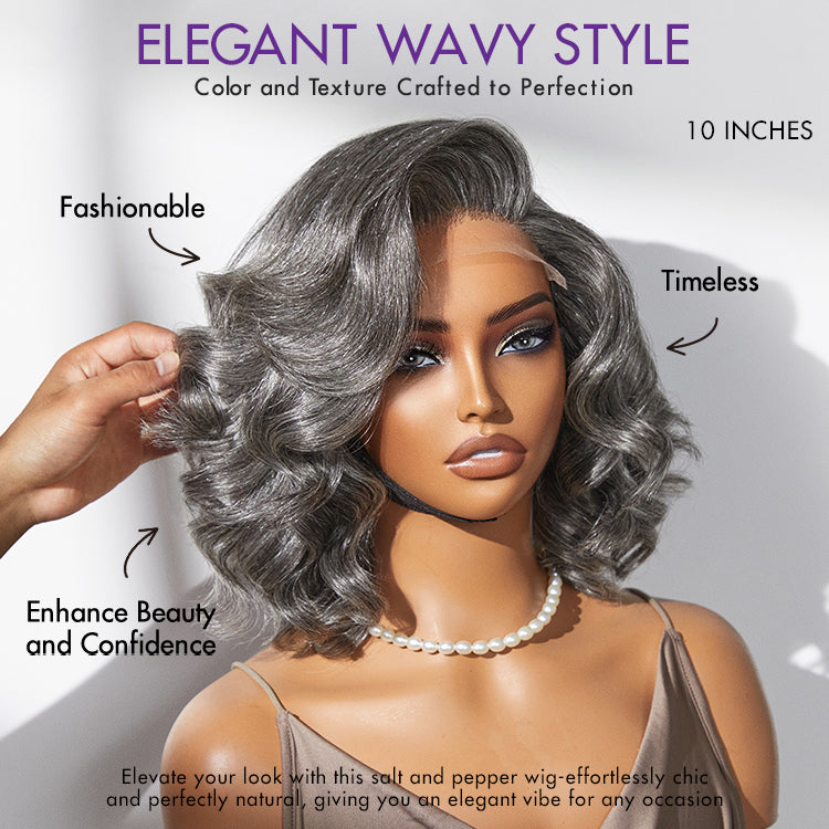 Mature Boss Salt and Pepper Bouncy Egg Curls Glueless Minimalist HD Lace Grey Wig-03