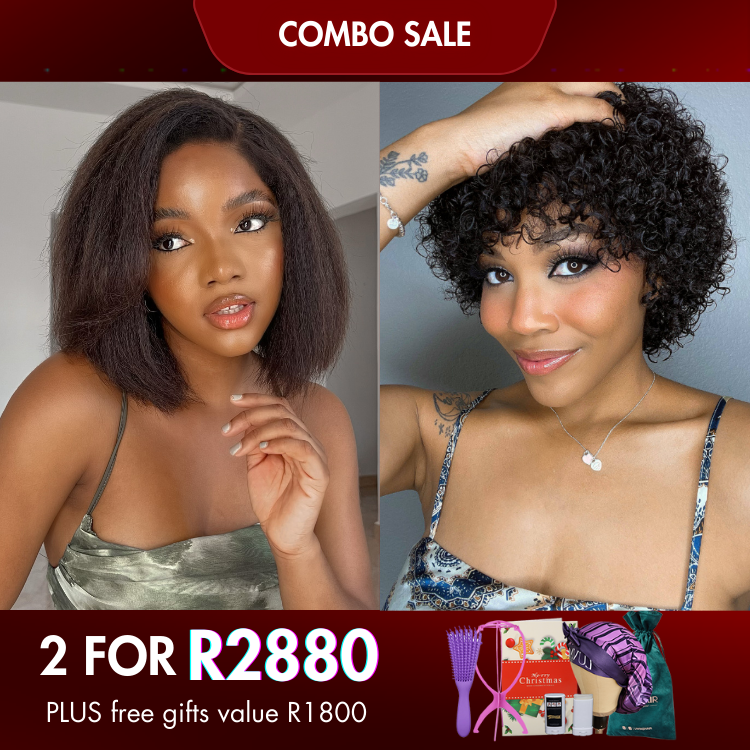 2 For 1 | HD T Lace Kinky Straight 10 inches+Deep Curly 06 inches