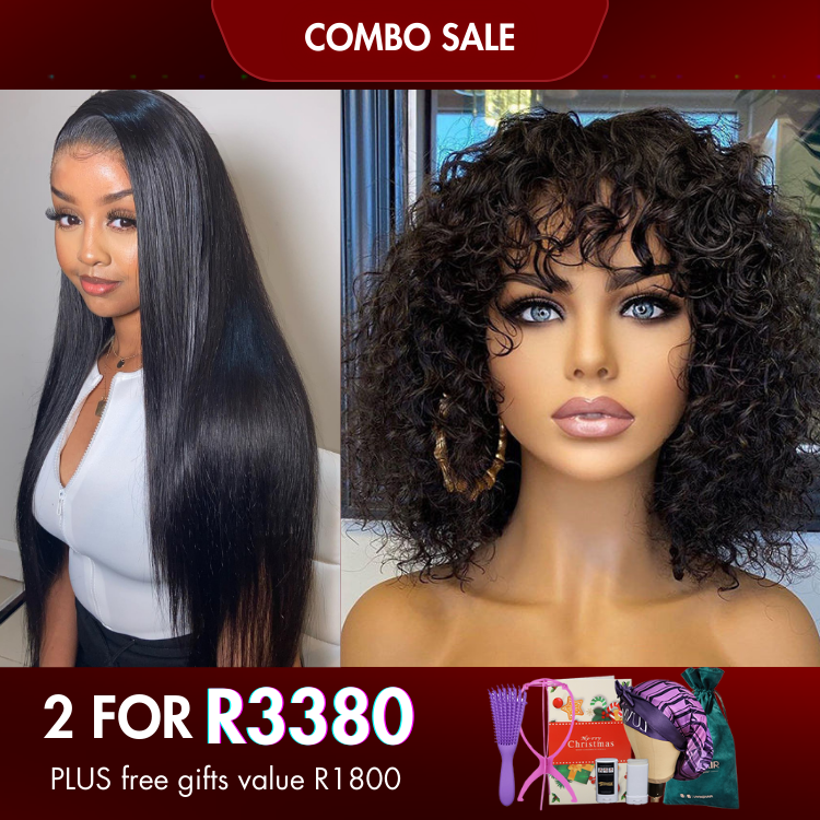 2 For 1 | Silky Straight Wig Side Part + Glueless Water Wave Wig