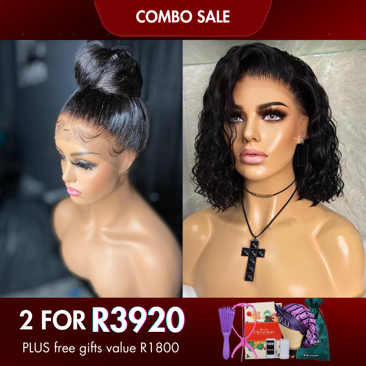 2 For 1 | 360 Lace Straight Wig  + 4*4 Closure Water Wave Wig