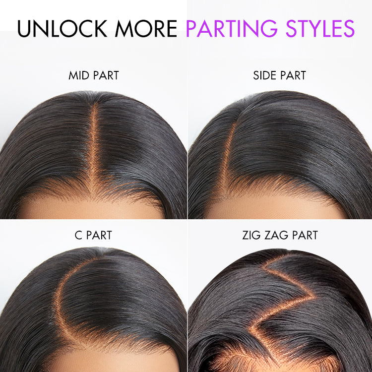 Brown Highlight Wet and Wavy 5x5 Closure Pre-Cut Lace Water Wave Wig Glueless Side Part Human Hair Wig-09