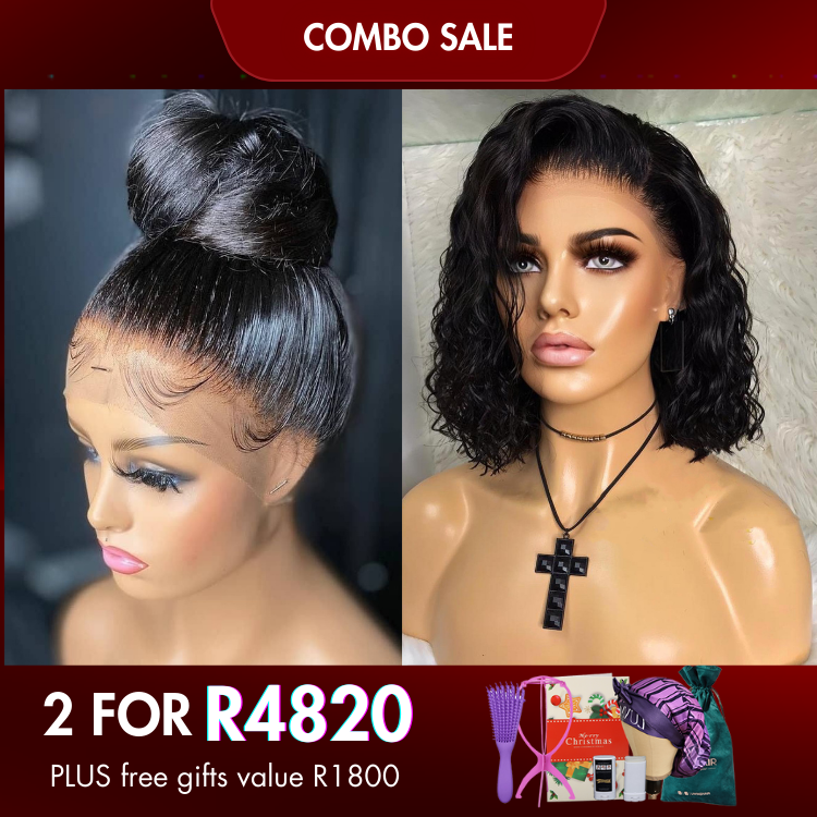 2 For 1 | 360 Lace Straight Wig  + 4*4 Closure Water Wave Wig