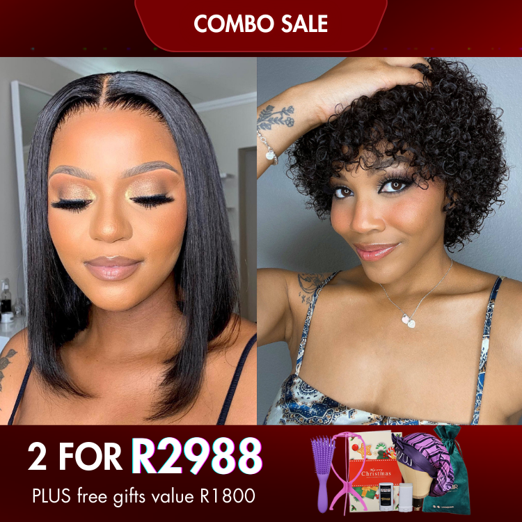 2 For 1 | 4*4 Closure Lace Bob 12 inches+Deep Curly 06 inches