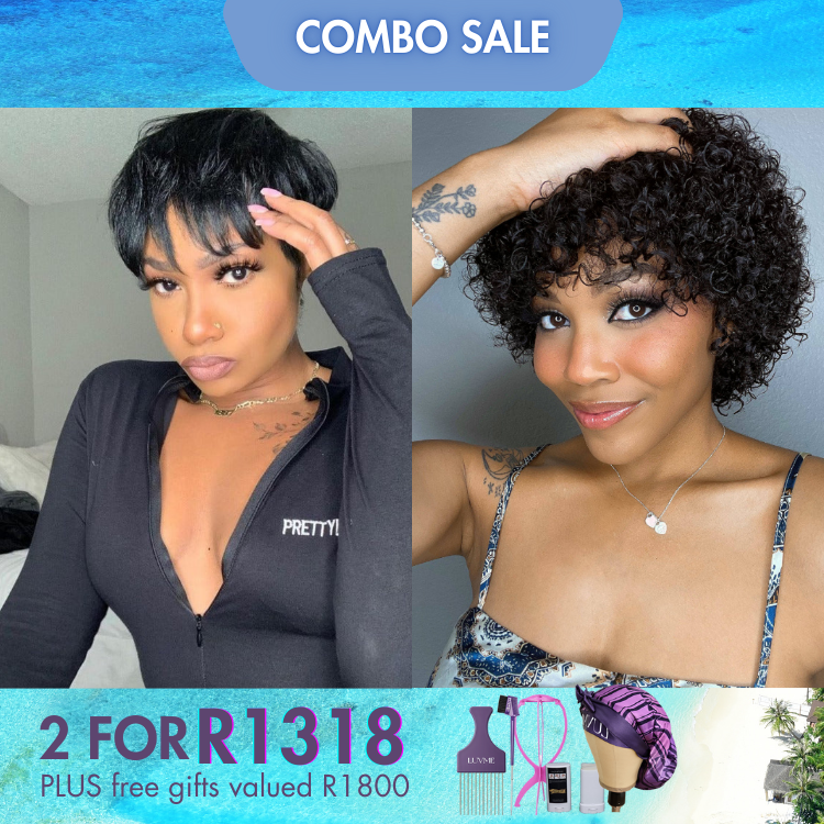 2 For 1 |  Hot Pixie Cut Glueless Wig+Bouncy Glueless Wig