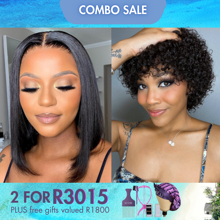 2 For 1 | 4*4 Closure Lace Bob 12 inches+Deep Curly 06 inches