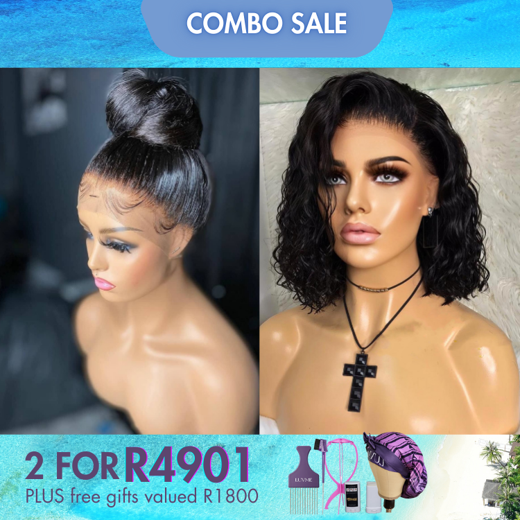 2 For 1 | 360 Lace Straight Wig  + 4*4 Closure Water Wave Wig