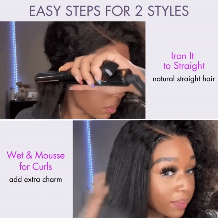 Brown Highlight Wet and Wavy 5x5 Closure Pre-Cut Lace Water Wave Wig Glueless Side Part Human Hair Wig-07