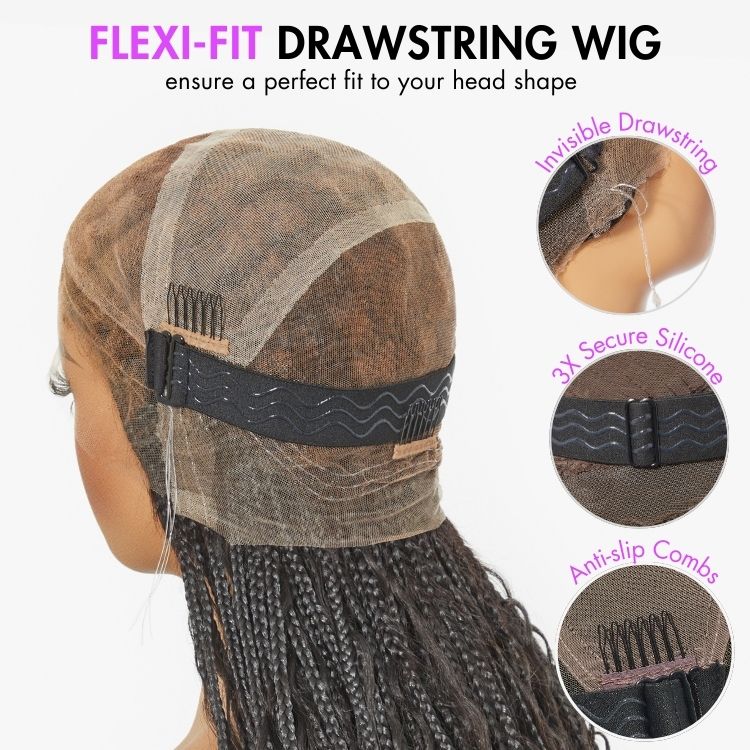 [phindilegwala_official ]'s Special Link Flexi-Fit Invisi Drawstring Cap Full Lace Knotless Boho Curls Braided 26 Inches Long Wig Super Natural Scalp-10