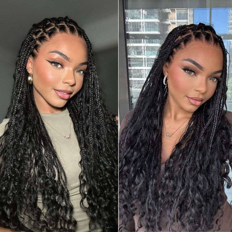 [phindilegwala_official ]'s Special Link Flexi-Fit Invisi Drawstring Cap Full Lace Knotless Boho Curls Braided 26 Inches Long Wig Super Natural Scalp-02