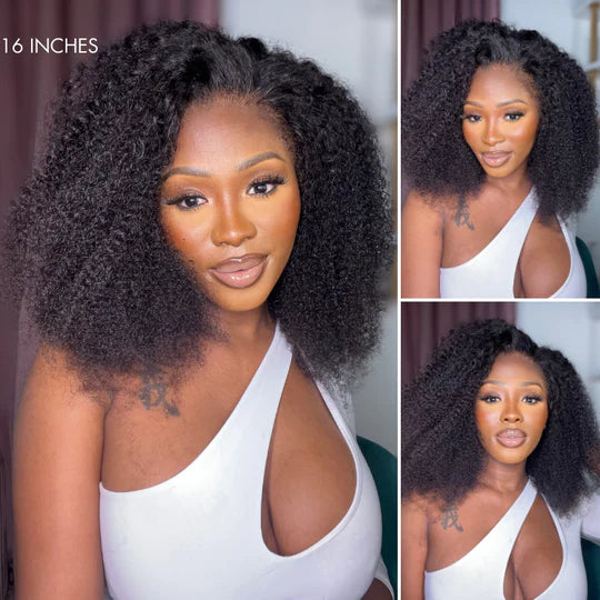 Outlet | Soft Kinky Curly Glueless 4x4 Lace Wig Ready to Go Wig-01