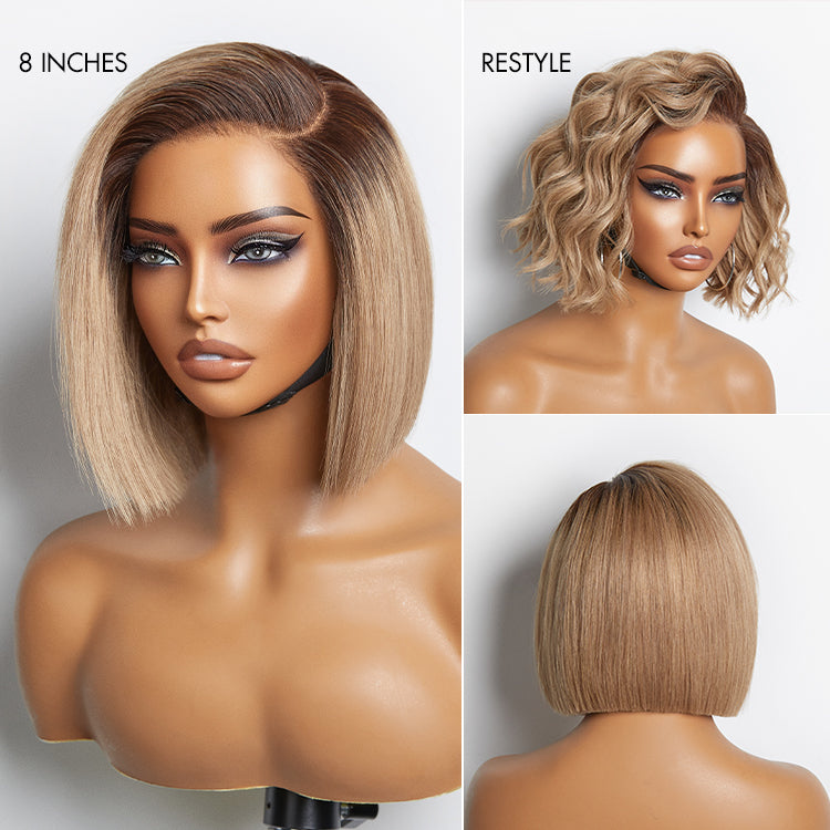 Put On & Go Blunt Cut Ash Blonde Straight Bob Minimalist HD Lace Glueless C Part Wig-01