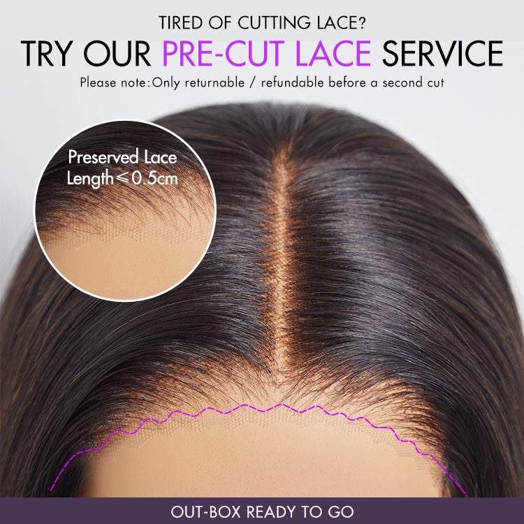 Blonde Highlight Short Layered Bob Wig Glueless 5x5 Closure Pre-Cut Lace Wig All Head Sizes Fit Cap-08