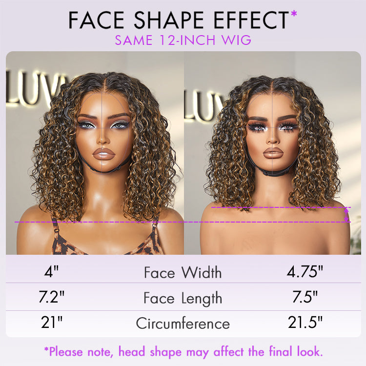 Worth I Brown Highlight Deep Curly Glueless 5x5 Closure Pre-Cut Lace Wig-12