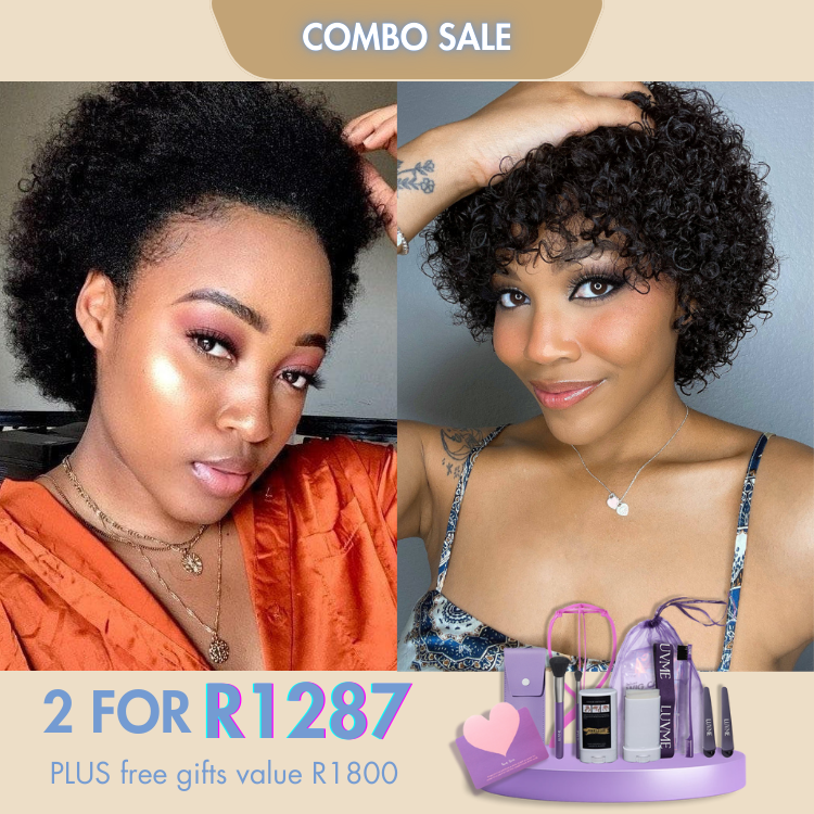 2 For 1 | Natural Afro Wig + Bouncy Glueless Wig-01