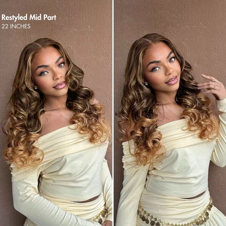 Worth | Sun-Kissed Blonde Ombre Highlight Loose Body Wave Glueless 13x4 Lace Wig Pre-Cut Lace-01