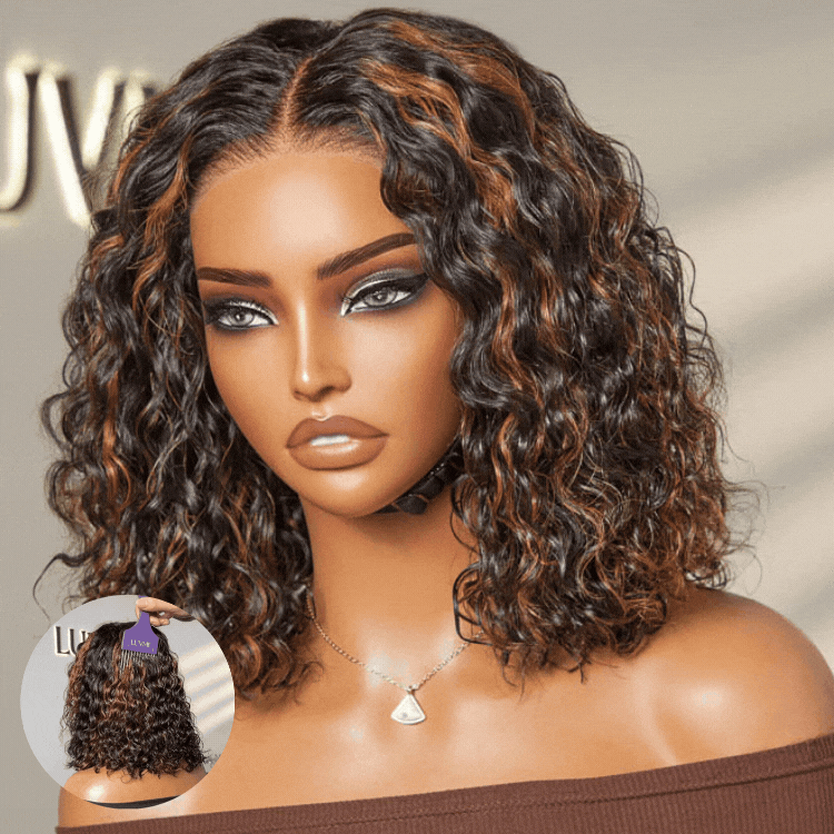 [noxymakhedama]'s Special Link PreMax Wigs | Highlight Brown 180% Density Deep Wave 4x4 Closure Lace Wig Middle Part 100% Human Hair-02