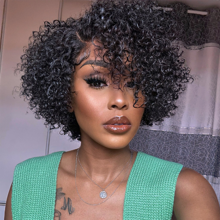 Worth | Kinky Curly 13*4 Full Frontal Lace Side Part Short Wig-01