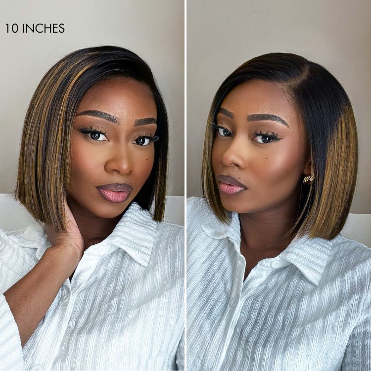 Luvme All-Day Comfort™ Wig Brown Highlight Blunt Cut Bob Glueless Minimalist HD Lace Wig Pre-Cut Lace-04