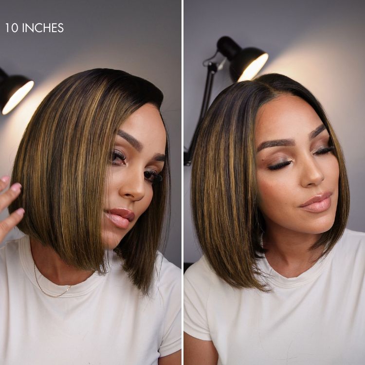 Luvme All-Day Comfort™ Wig Brown Highlight Blunt Cut Bob Glueless Minimalist HD Lace Wig Pre-Cut Lace-03
