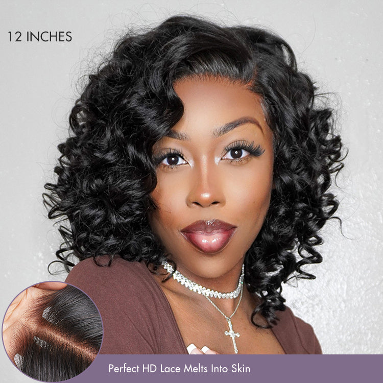 Special ReadytoGo Mature Bouncy Left C Part Loose Wave Glueless Minimalist HD Lace Wig-07