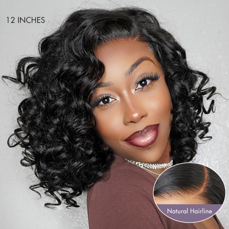 Special ReadytoGo Mature Bouncy Left C Part Loose Wave Glueless Minimalist HD Lace Wig-06