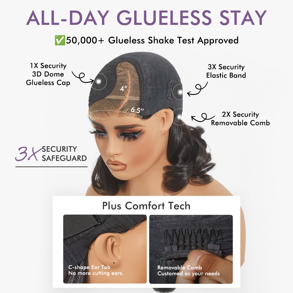 Luvme All-Day Comfort™ Wig Deep Wave Glueless Minimalist HD Lace Human Hair Curly Wig Pre-Cut Lace-10