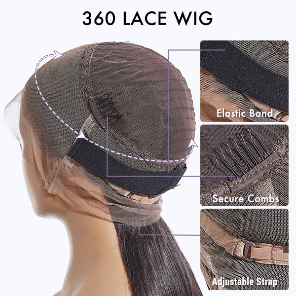 2 For 1 | 360 Frontal Lace Silky Straight Free Part Wig+Deep Wave With Bangs No Lace Free Part Wig-03