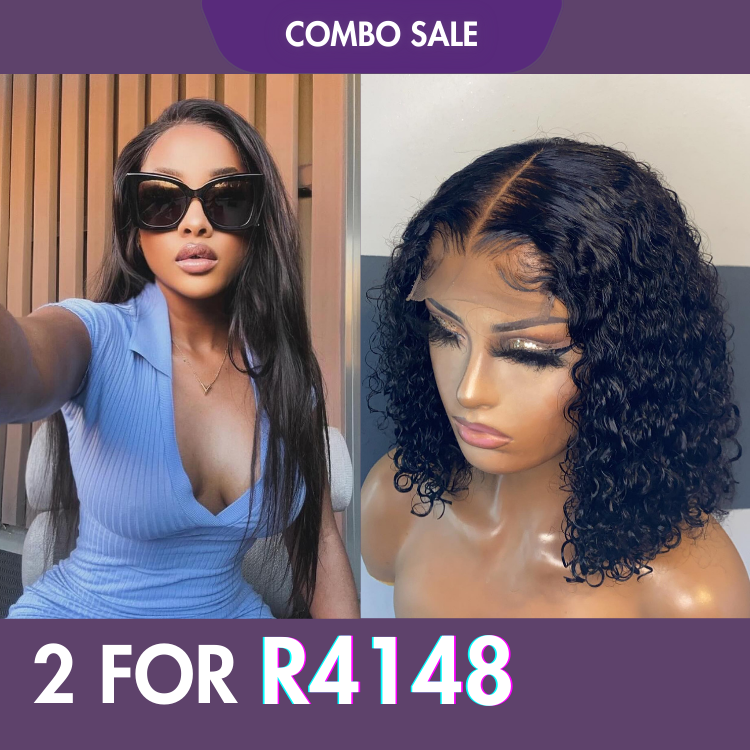 2 For 1 | 360 Frontal Lace Silky Straight Free Part Wig+Deep Wave With Bangs No Lace Free Part Wig-01