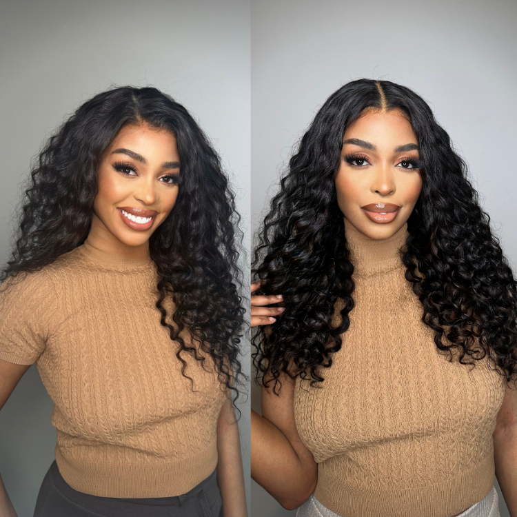 Outlet | Water Wave 5x5 Side Part Lace Wigs 100% Human Hair-01