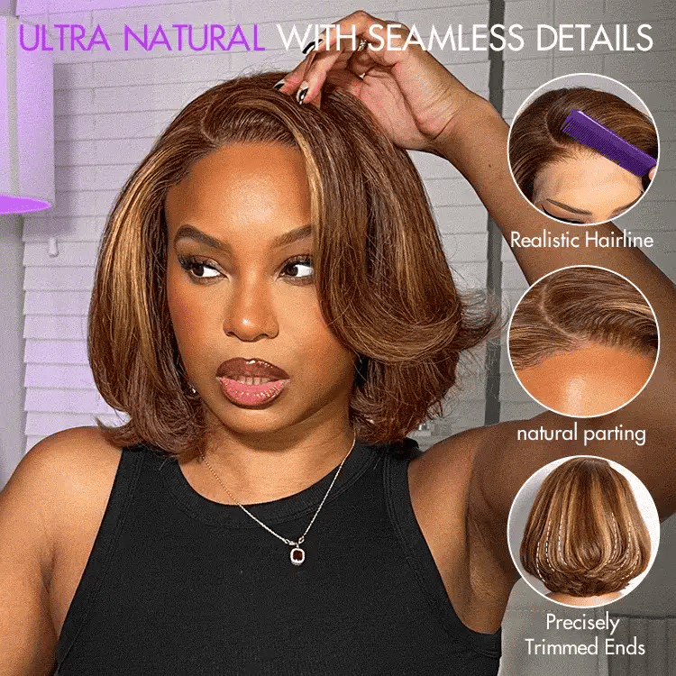 Worth | Toffee Brown Mix Blonde Layered Cut Glueless Bob Wig-04