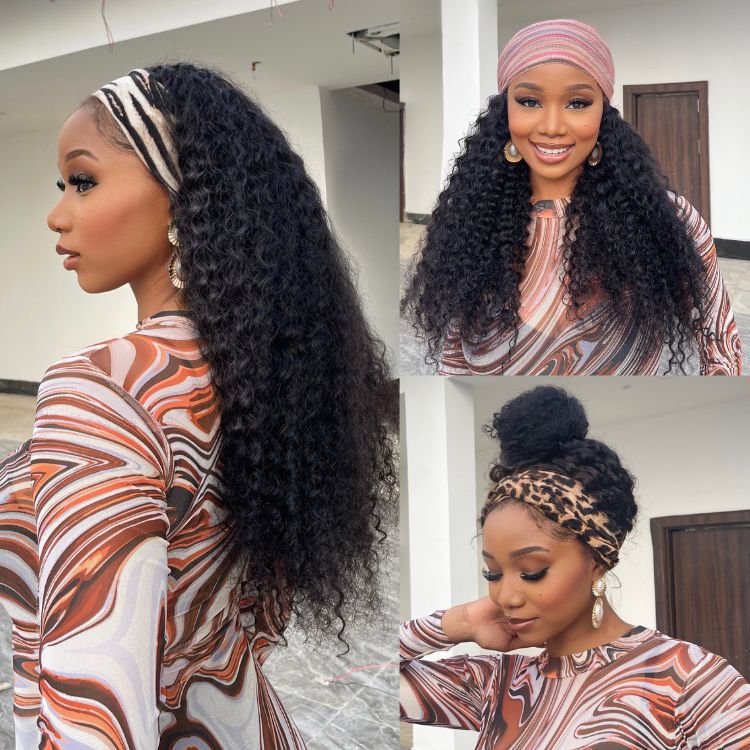 Worth | Wet And Wavy  Natural Black Headband Short Wig 100% Human Hair-01