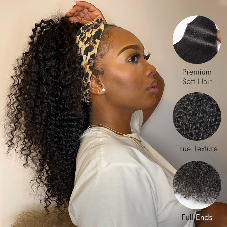 VIP Only | Wet And Wavy  Natural Black Headband Long Wig 100% Human Hair-06