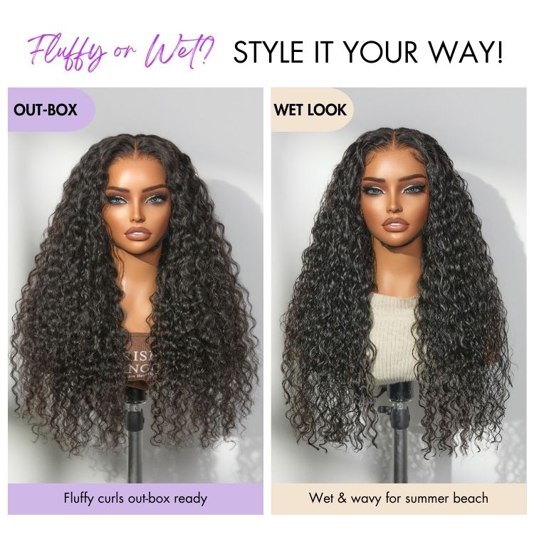 [blaq_combo]'s Special Link PreMax 180% / 250% Density Water Wave Glueless Flexi-Fit Drawstring 13x4 Frontal Lace Fluffy Curly Wig Pre-Cut Lace-05