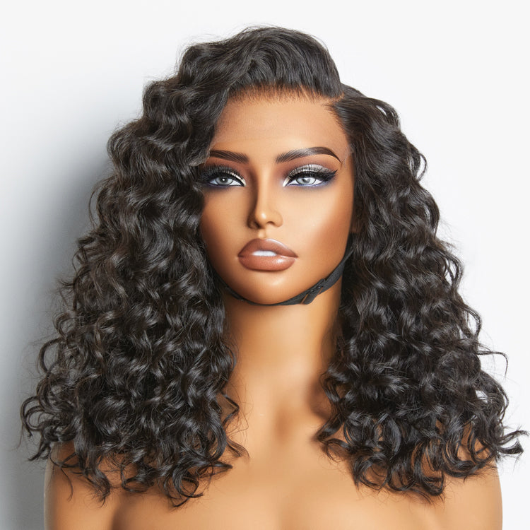 Worth | Natural Black Water Wave 7x6 Side part Lace 20 inches Wigs Pre-cut Lace Undetectable Lace / HD Lace-02