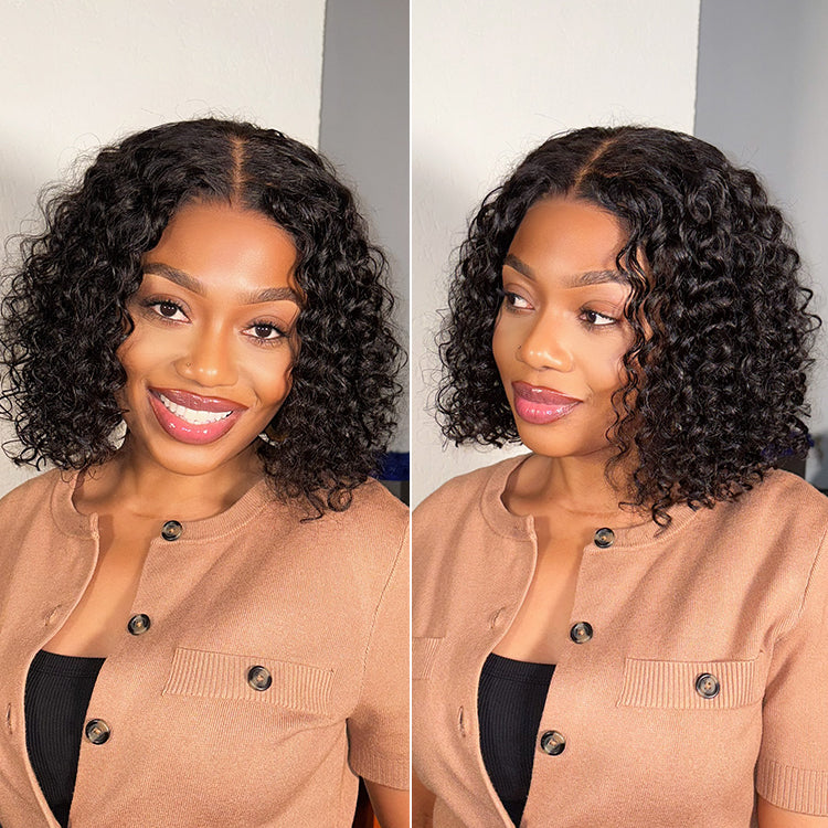 Special Deal | Natural Black Deep Curly Glueless 5x5 Closure Pre-Cut Lace Wig Breathable Cap-01