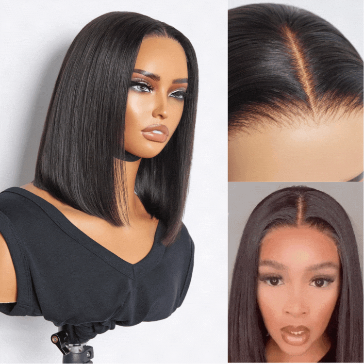 Budget-friendly ReadytoGo Silky Straight Glueless 4x4 Closure Lace Wig Middle Part-01